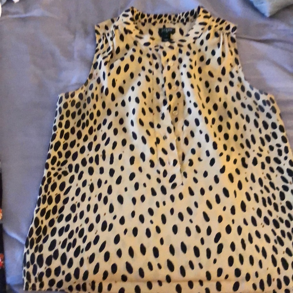 Sleeveless Jcrew leopard print shirt